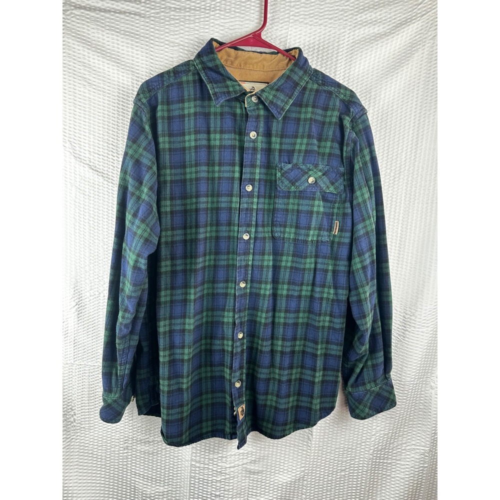 Legendary White Tails The Original Buck Camp Shirt LARGE Plaid Corduroy cuffs